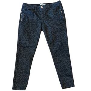 Wit & Wisdom Gray Leopard Print Skinny Jeans Size 14
